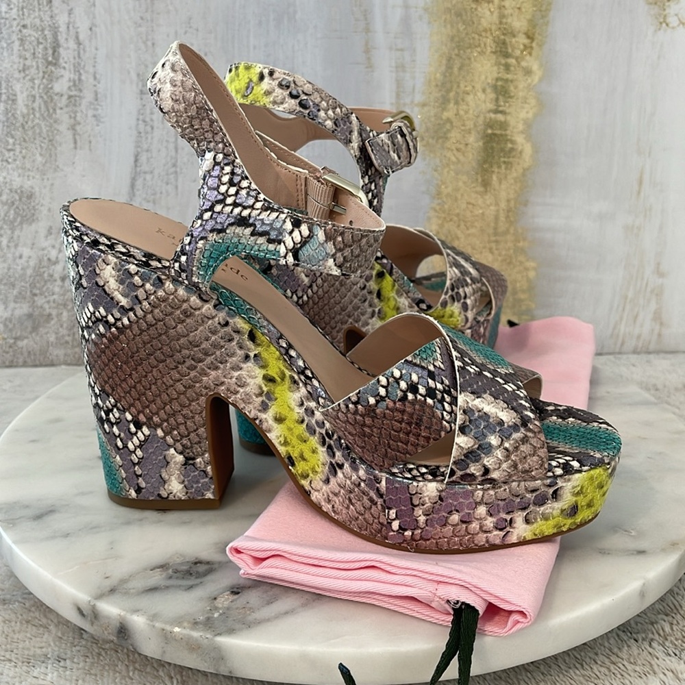 Kate Spade Grace Platform Sandals - Lemon Sorbet (8.5) 🎁😍💗 - Picture 2 of 8